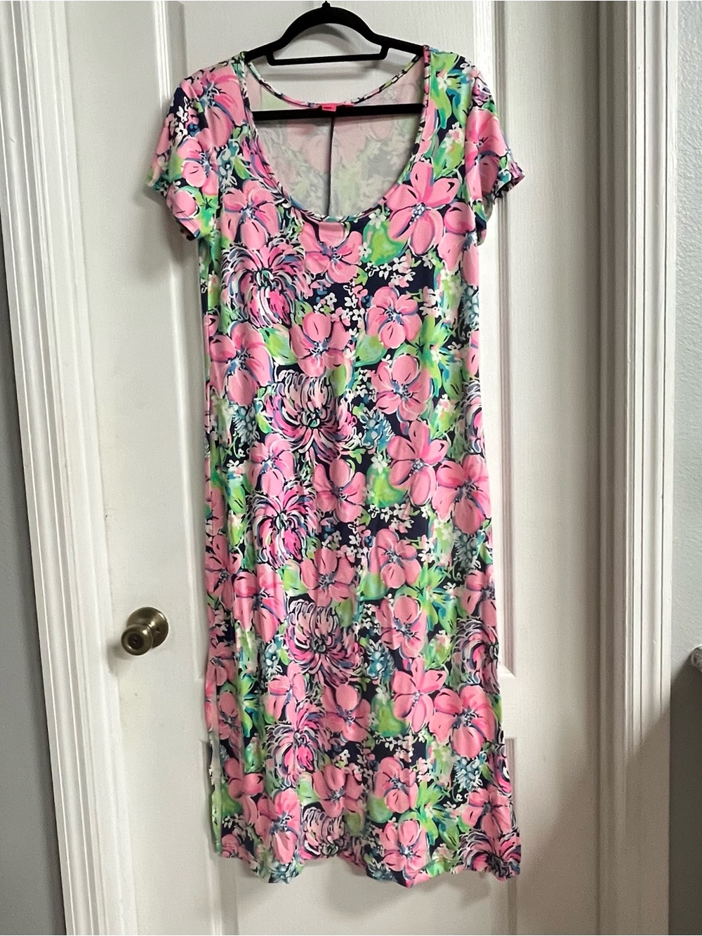 Lilly Pulitzer Pink and Green Floral Maxi Dress